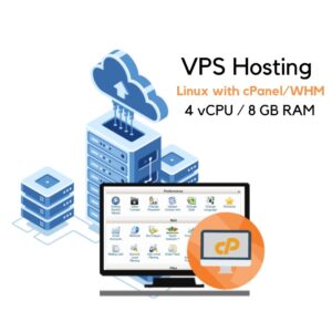 NVMe SSD VPS Hosting – Linux with cPanel/WHM – 4 vCPU / 8 GB RAM